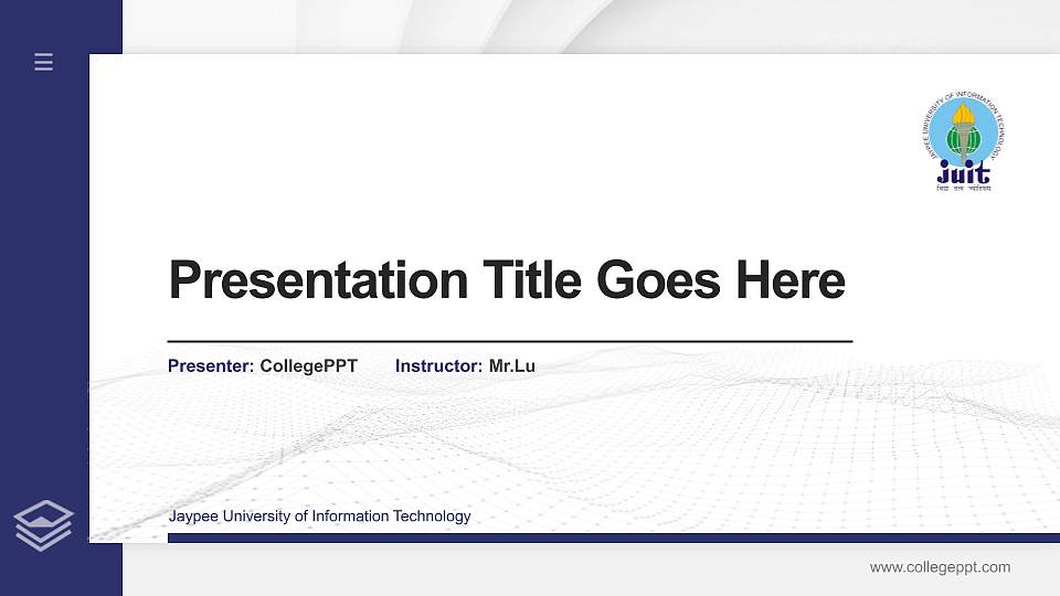 Jaypee University of Information Technology Thesis Proposal/Graduation Defense PPT Template16:9 ratio PPT effect preview image
