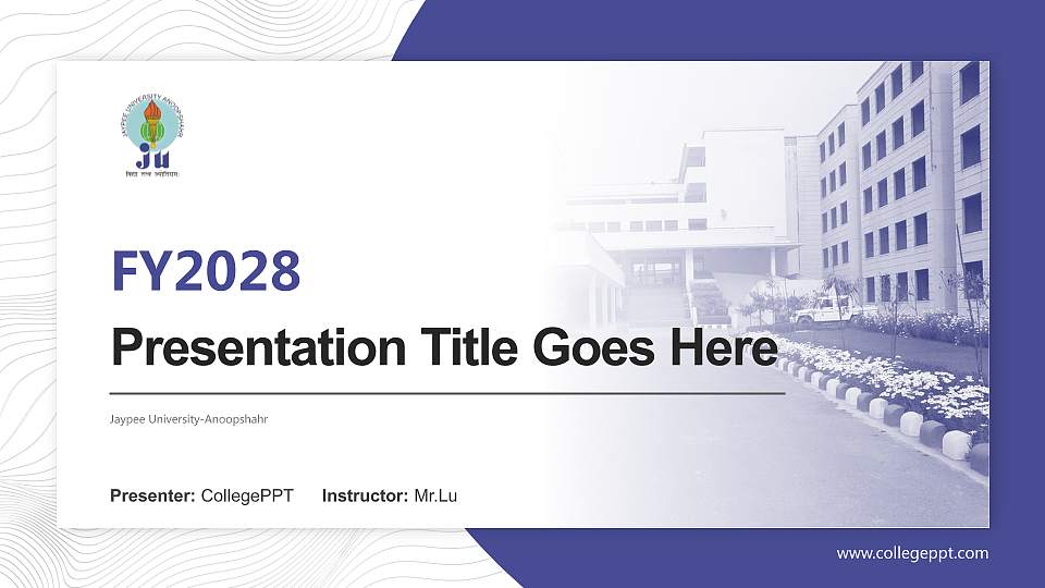 Jaypee University-Anoopshahr Academic Presentation/Research Findings Report PPT Template16:9 ratio PPT effect preview image