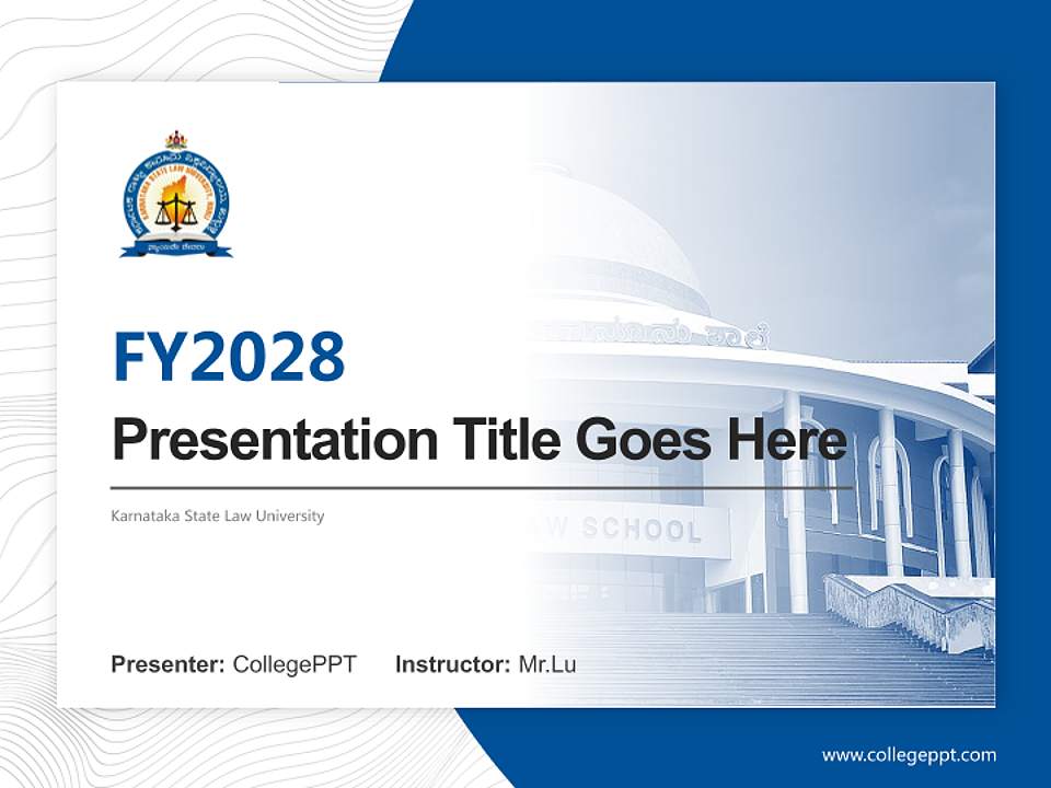 Karnataka State Law University Academic Presentation/Research Findings Report PPT Template4:3 ratio PPT effect preview image5