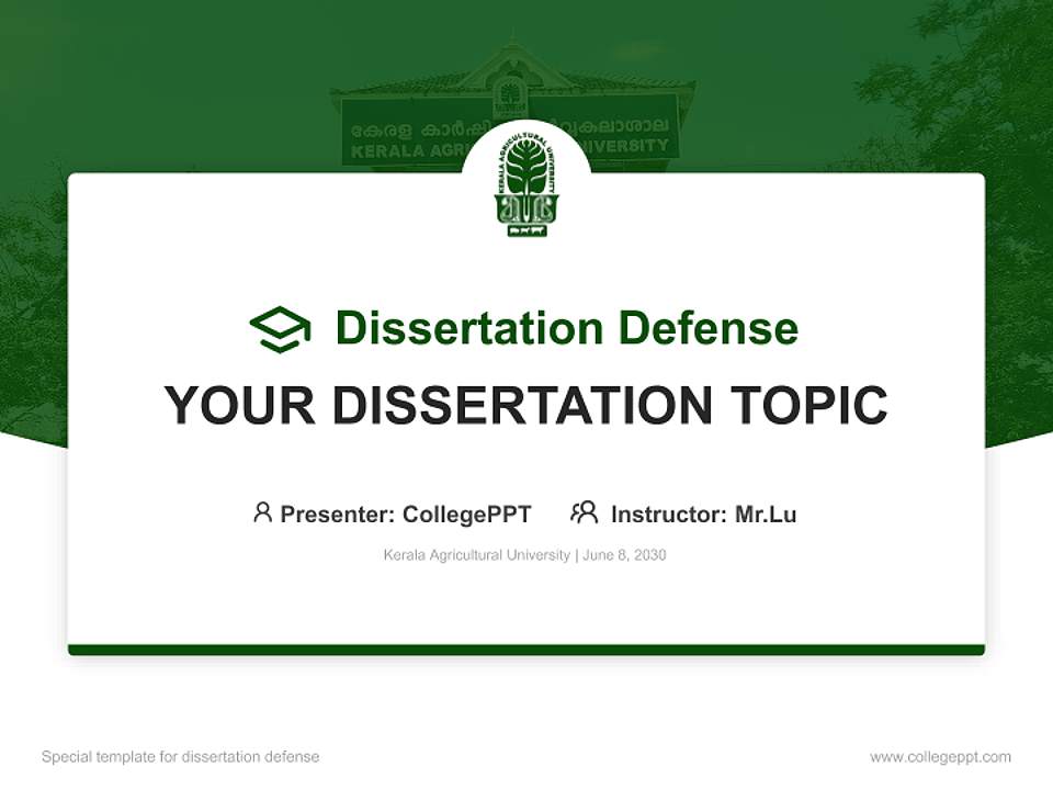 Kerala Agricultural University Graduation Thesis Defense PPT Template4:3 ratio PPT effect preview image7
