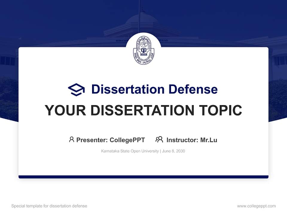 Karnataka State Open University Graduation Thesis Defense PPT Template4:3 ratio PPT effect preview image7