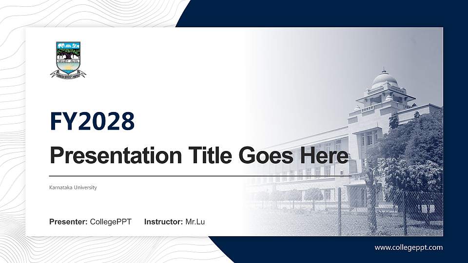 Karnataka University Academic Presentation/Research Findings Report PPT Template16:9 ratio PPT effect preview image