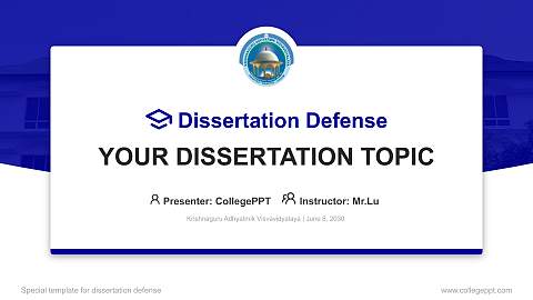 Krishnaguru Adhyatmik Visvavidyalaya Graduation Thesis Defense PPT Template