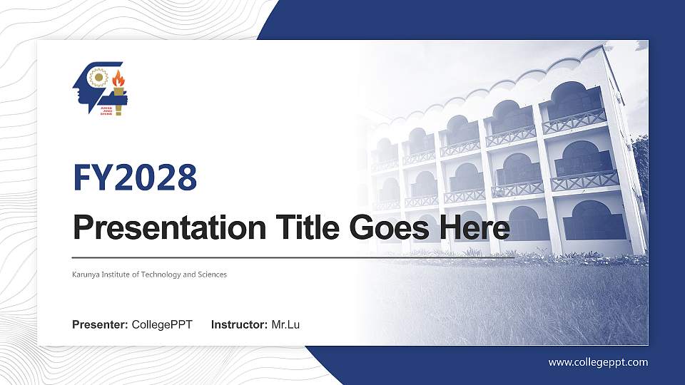 Karunya Institute of Technology and Sciences Academic Presentation/Research Findings Report PPT Template16:9 ratio PPT effect preview image