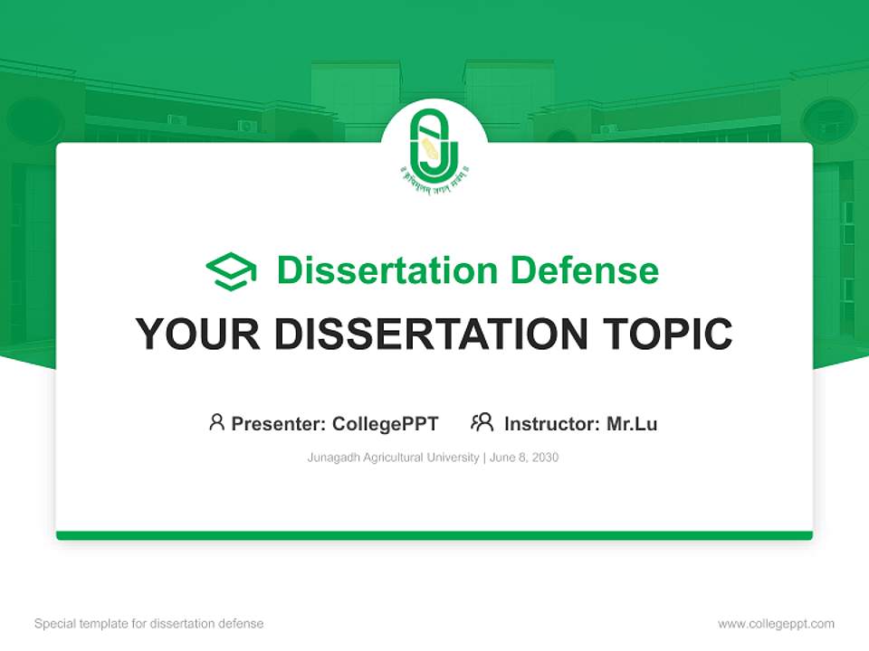 Junagadh Agricultural University Graduation Thesis Defense PPT Template4:3 ratio PPT effect preview image7