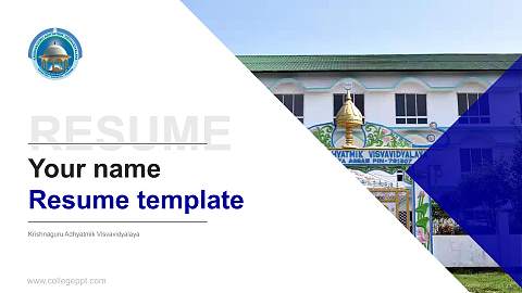 Krishnaguru Adhyatmik Visvavidyalaya Resume PPT Template