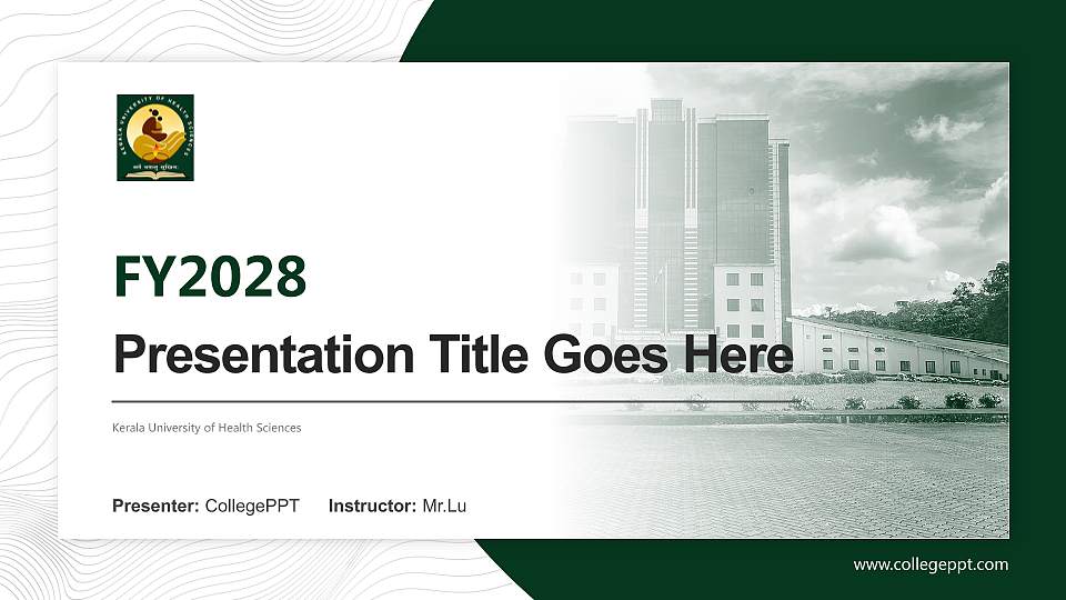 Kerala University of Health Sciences Academic Presentation/Research Findings Report PPT Template16:9 ratio PPT effect preview image