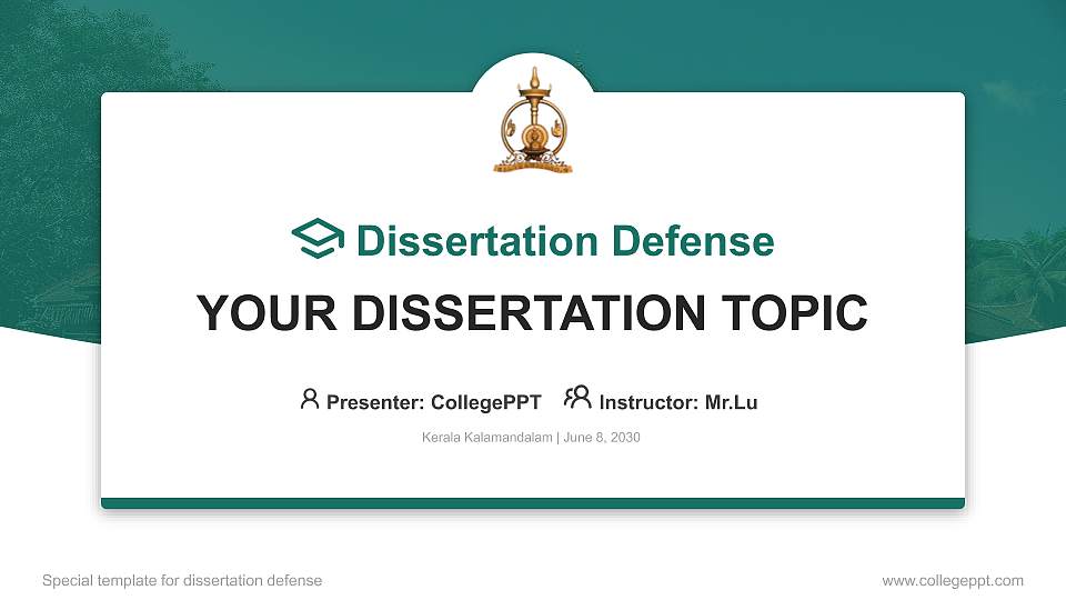 Kerala Kalamandalam Graduation Thesis Defense PPT Template16:9 ratio PPT effect preview image