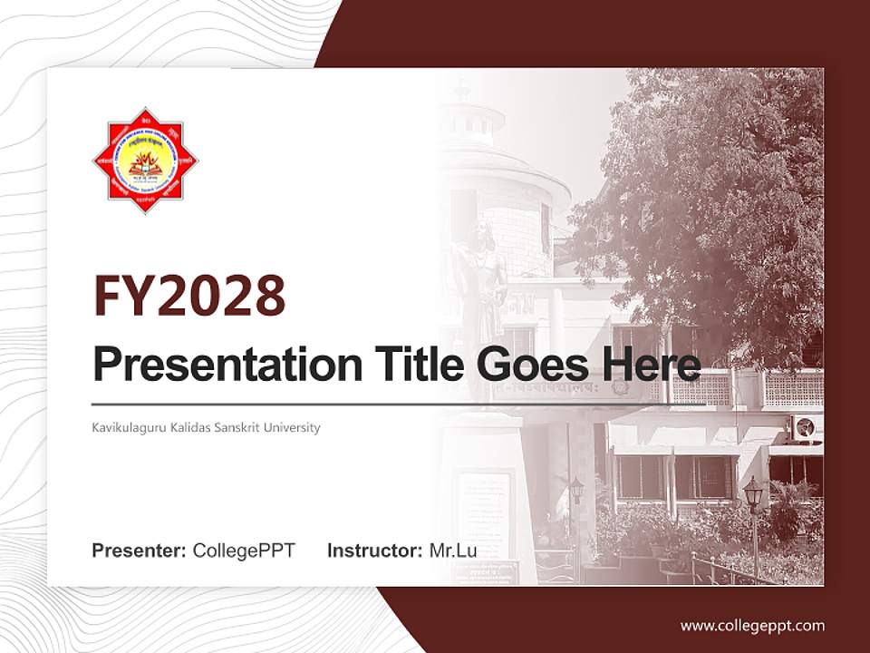 Kavikulaguru Kalidas Sanskrit University Academic Presentation/Research Findings Report PPT Template4:3 ratio PPT effect preview image5