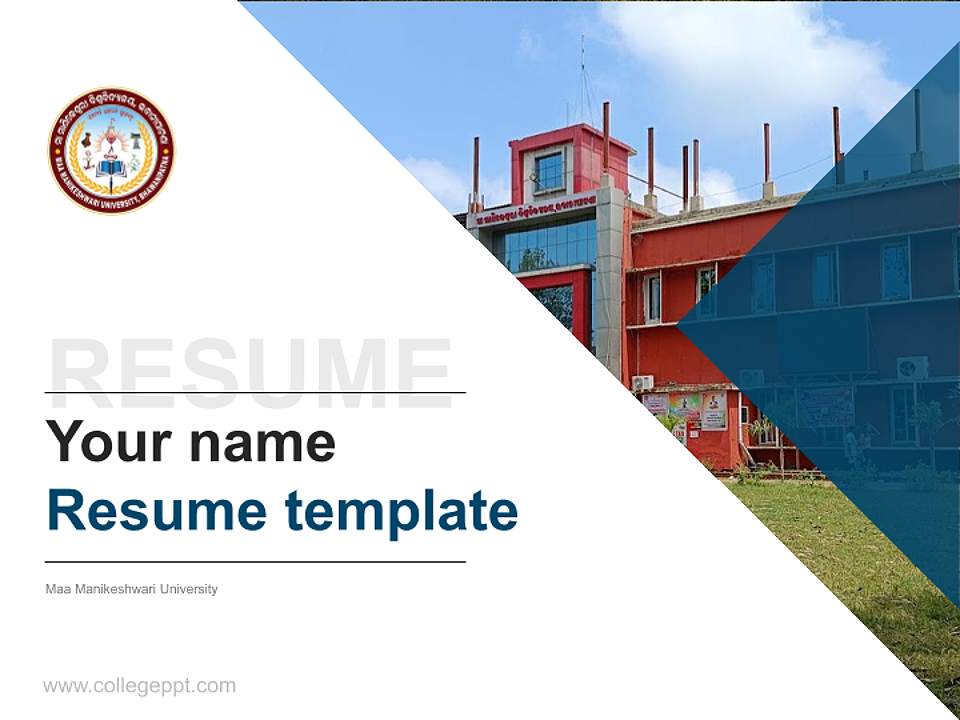 Maa Manikeshwari University Resume PPT Template4:3 ratio PPT effect preview image5