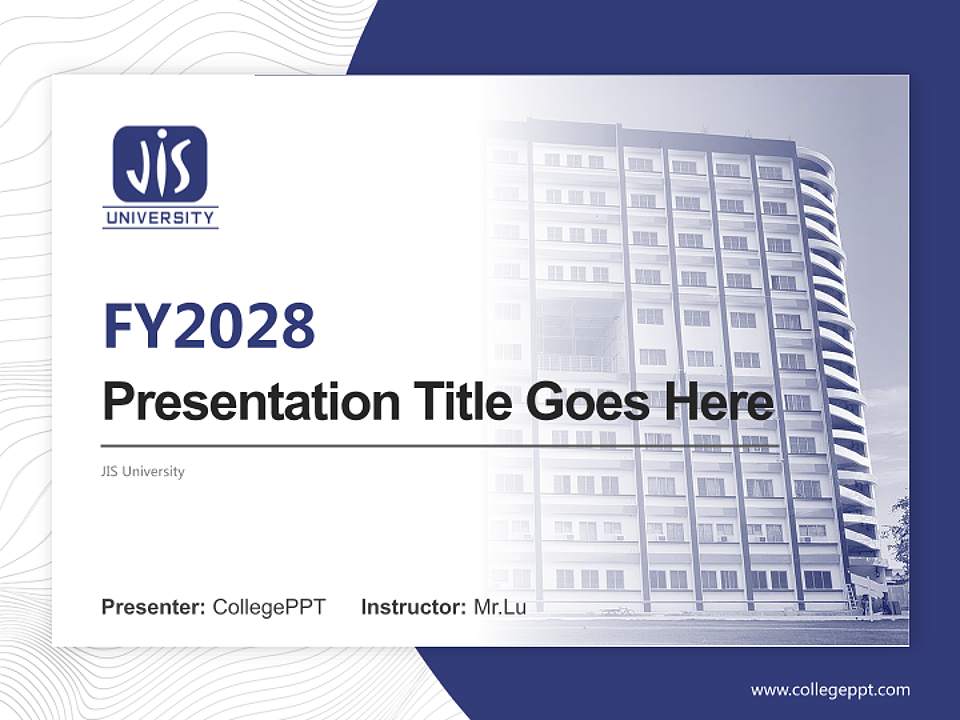JIS University Academic Presentation/Research Findings Report PPT Template4:3 ratio PPT effect preview image5