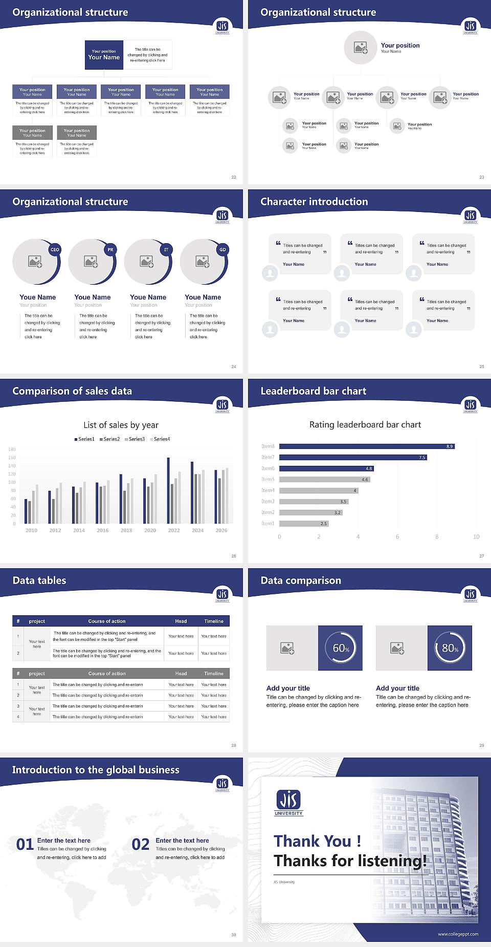JIS University Academic Presentation/Research Findings Report PPT Template4:3 ratio PPT effect preview image4