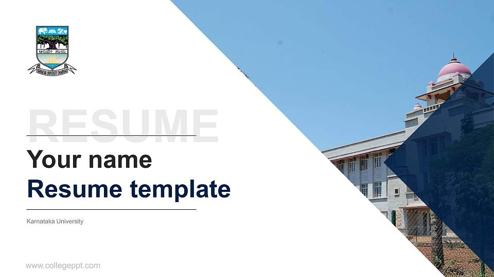Karnataka University Resume PPT Template16:9 ratio PPT effect preview image