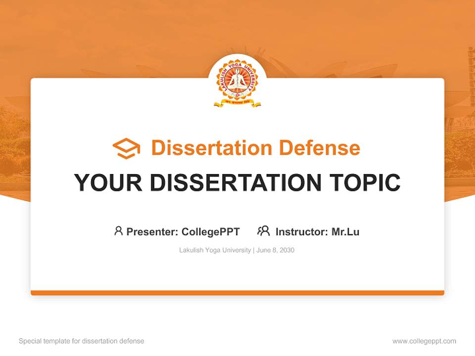 Lakulish Yoga University Graduation Thesis Defense PPT Template4:3 ratio PPT effect preview image7