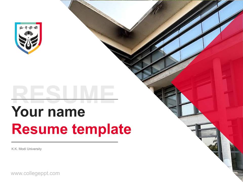 K.K. Modi University Resume PPT Template4:3 ratio PPT effect preview image5