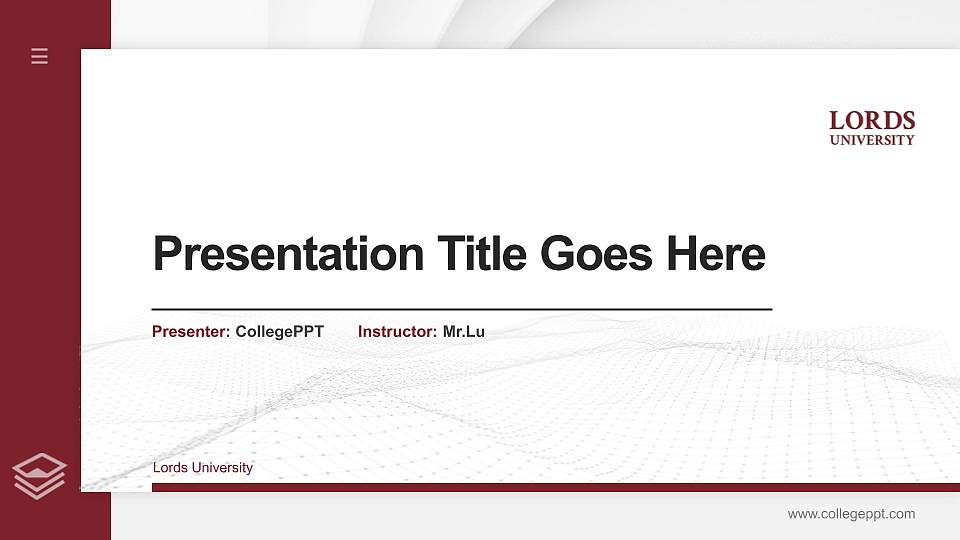 Lords University Thesis Proposal/Graduation Defense PPT Template16:9 ratio PPT effect preview image