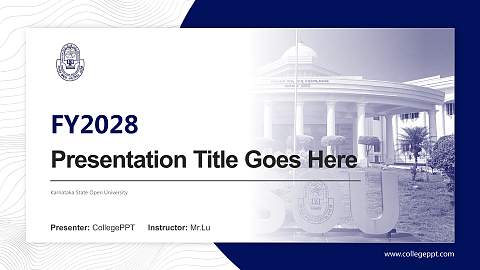 Karnataka State Open University Academic Presentation/Research Findings Report PPT Template