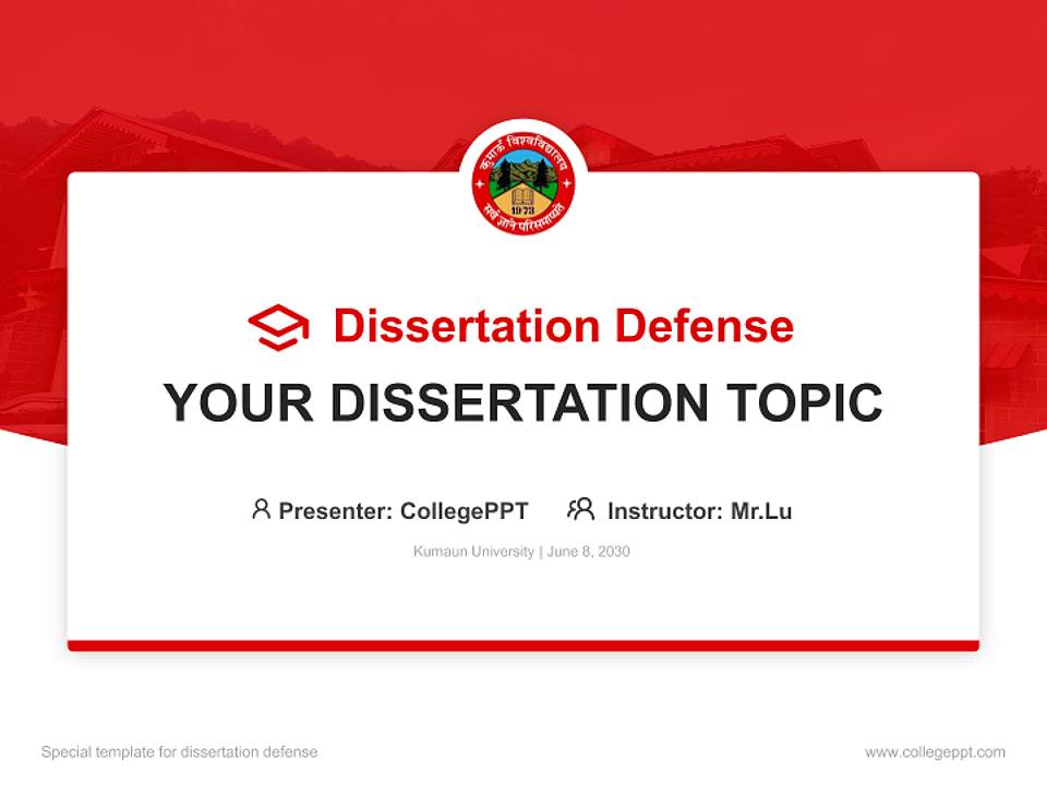 Kumaun University Graduation Thesis Defense PPT Template4:3 ratio PPT effect preview image7