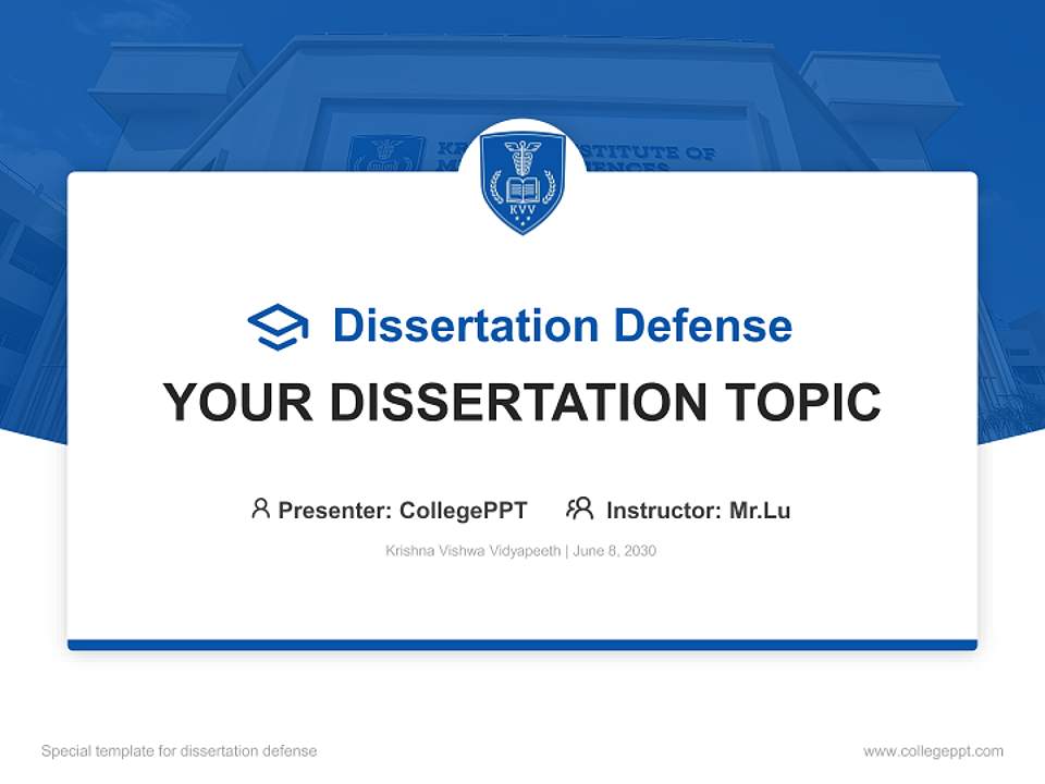 Krishna Vishwa Vidyapeeth Graduation Thesis Defense PPT Template4:3 ratio PPT effect preview image7