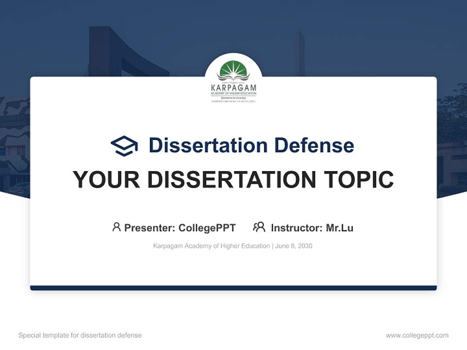 Karpagam Academy of Higher Education Graduation Thesis Defense PPT Template4:3 ratio PPT effect preview image7