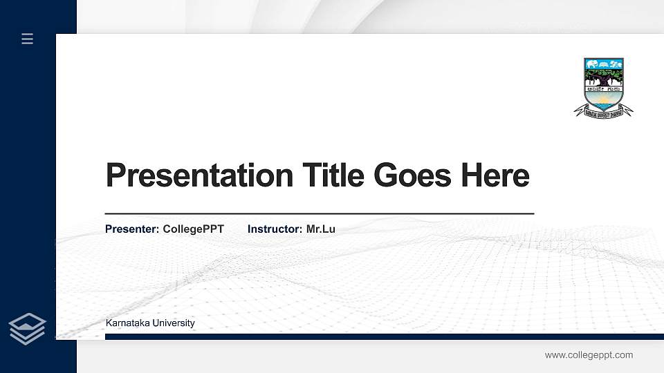 Karnataka University Thesis Proposal/Graduation Defense PPT Template16:9 ratio PPT effect preview image