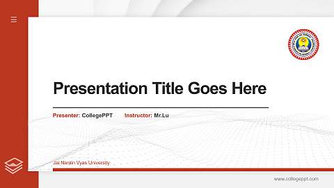 Jai Narain Vyas University Thesis Proposal/Graduation Defense PPT Template