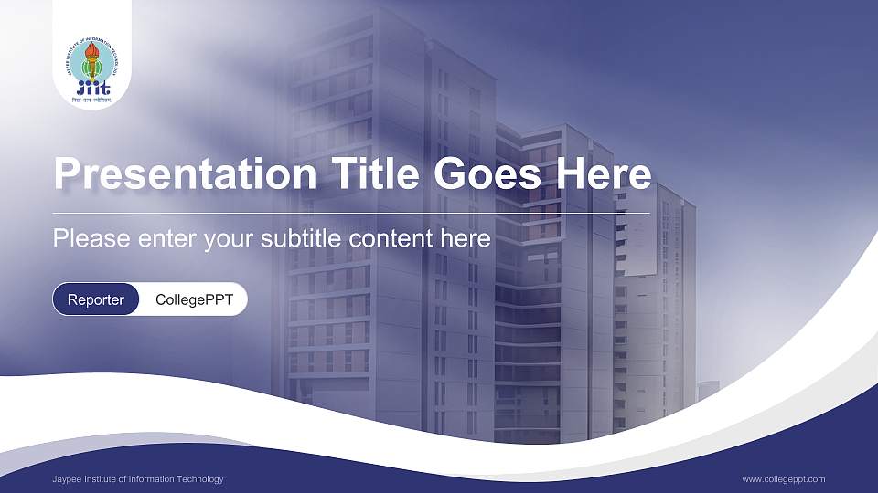 Jaypee Institute of Information Technology Lecture Sharing and Networking Event PPT Template16:9 ratio PPT effect preview image
