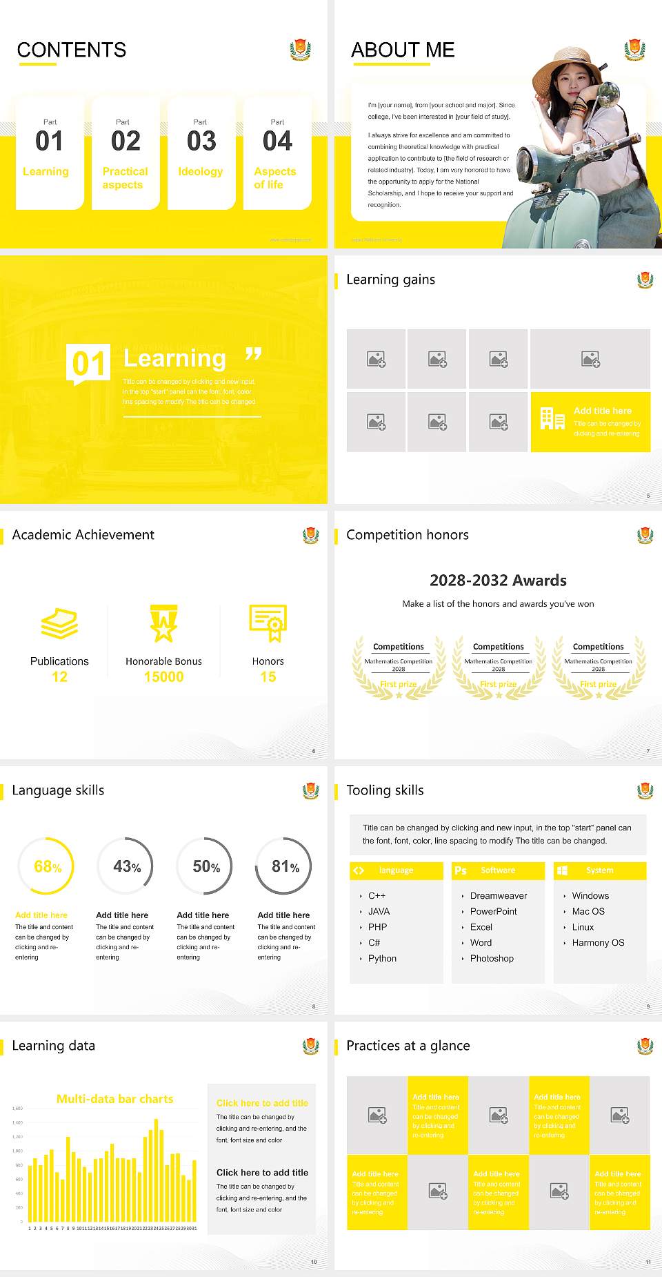 Jaipur National University National Scholarship Defense PPT Template4:3 ratio PPT effect preview image2