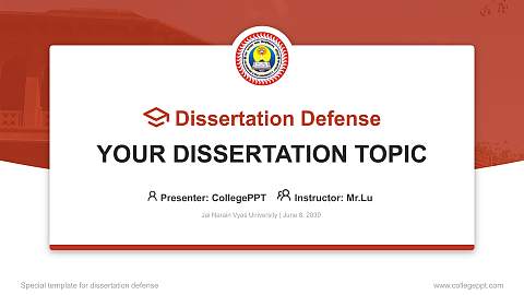 Jai Narain Vyas University Graduation Thesis Defense PPT Template