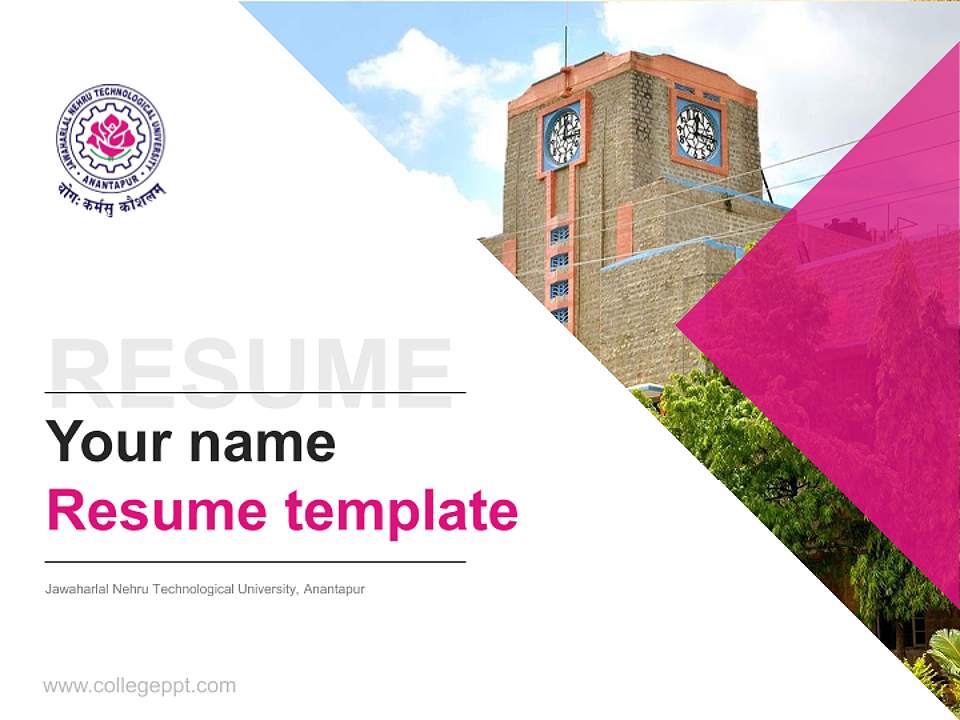 Jawaharlal Nehru Technological University, Anantapur Resume PPT Template4:3 ratio PPT effect preview image5