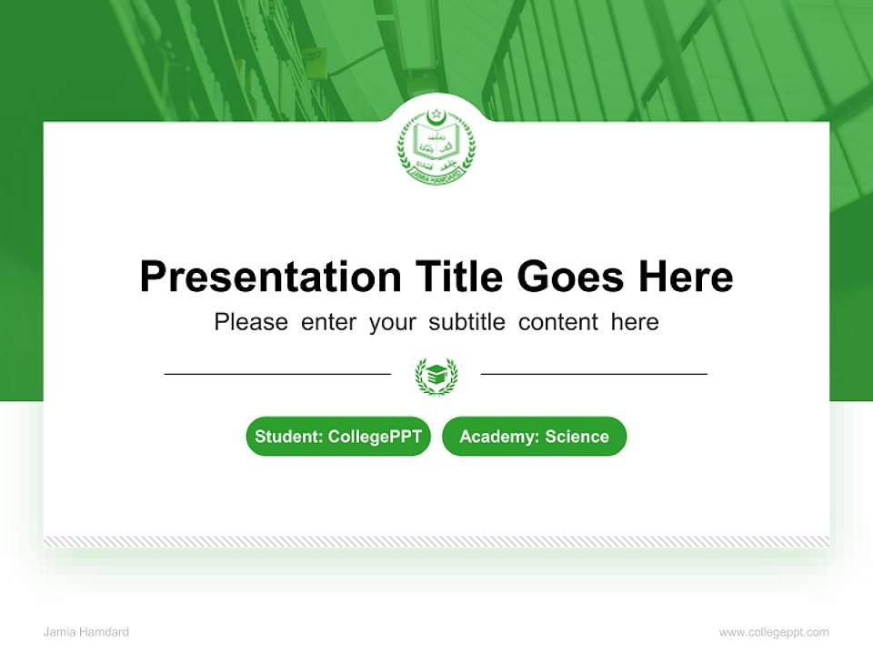 Jamia Hamdard National Scholarship Defense PPT Template4:3 ratio PPT effect preview image4
