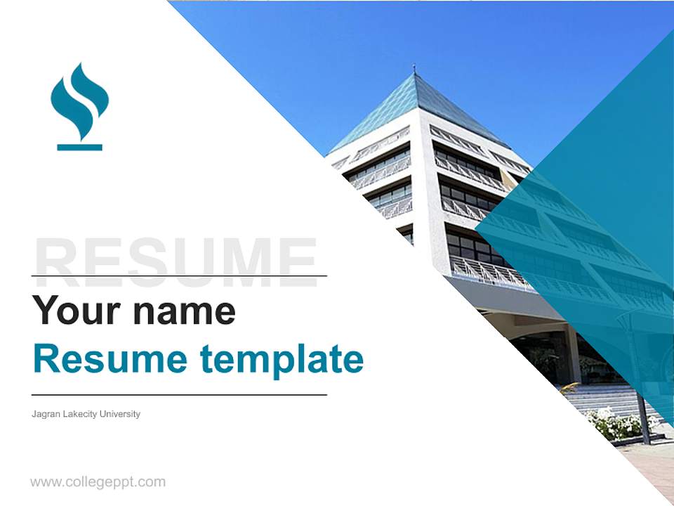 Jagran Lakecity University Resume PPT Template4:3 ratio PPT effect preview image5
