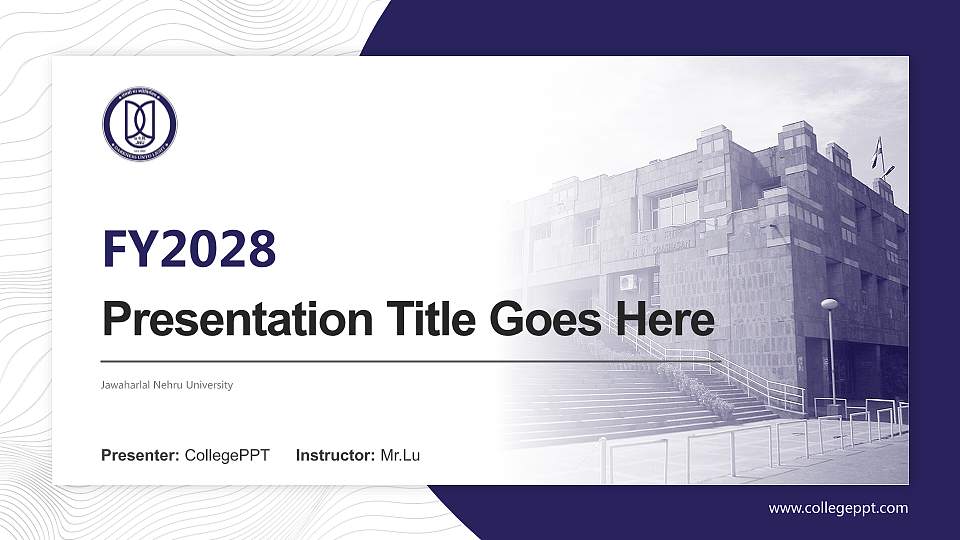 Jawaharlal Nehru University Academic Presentation/Research Findings Report PPT Template16:9 ratio PPT effect preview image