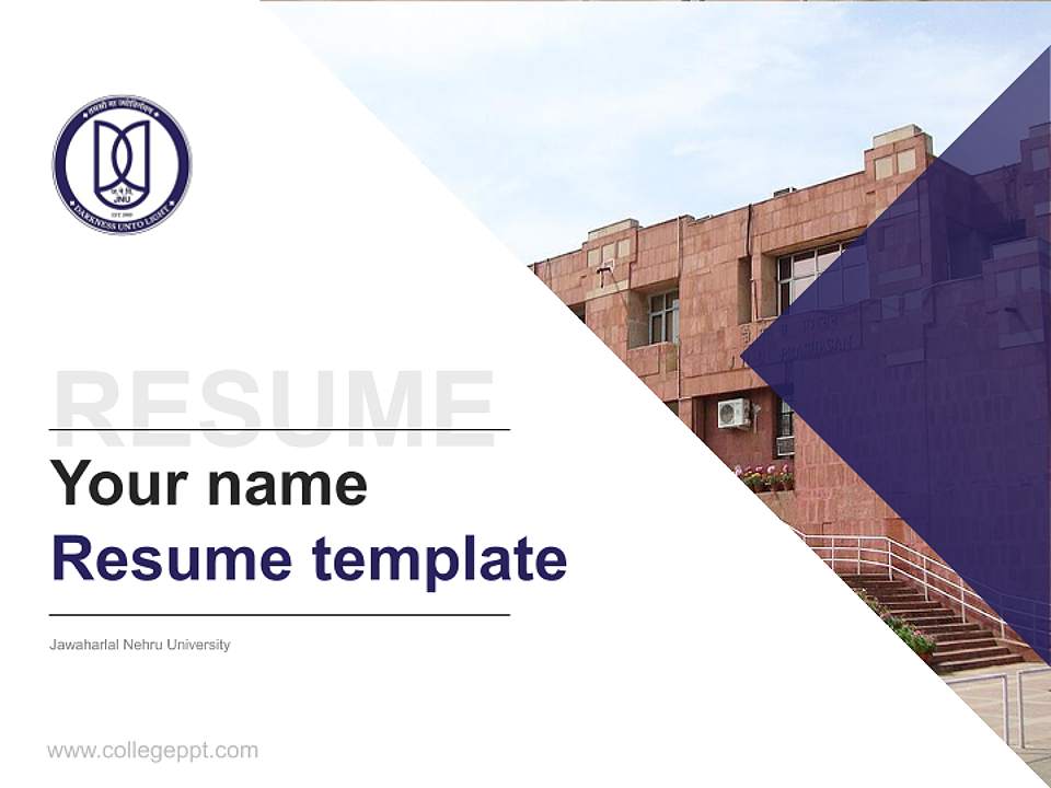 Jawaharlal Nehru University Resume PPT Template4:3 ratio PPT effect preview image5