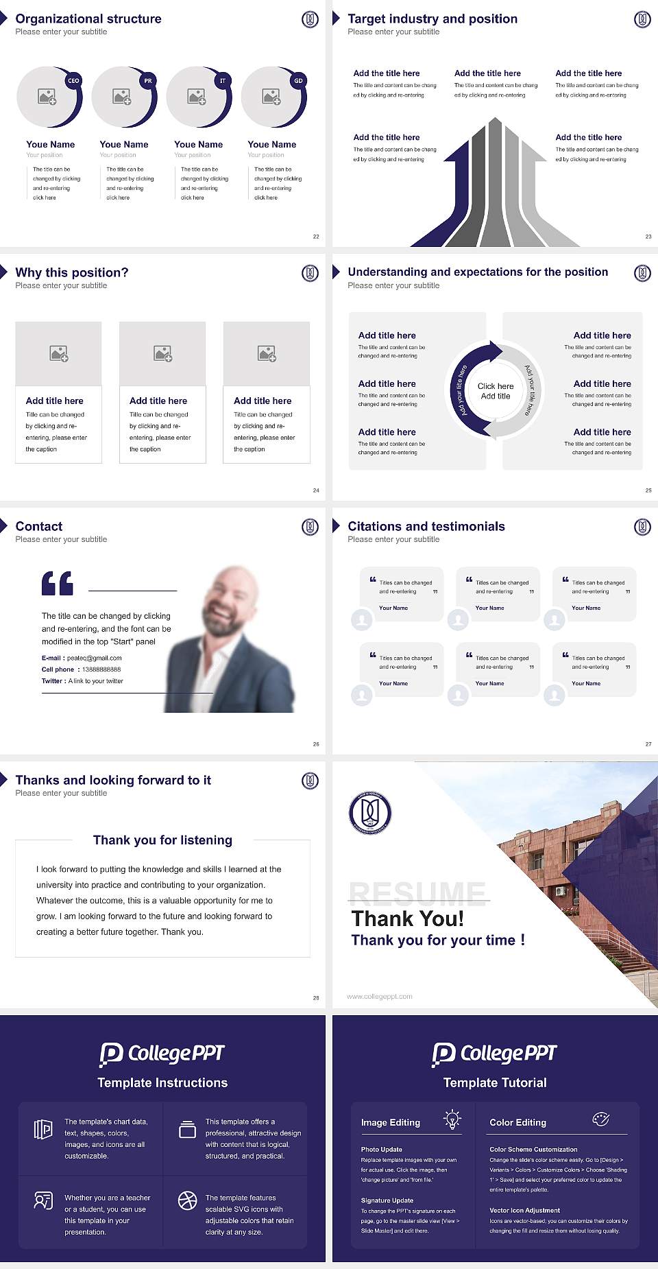 Jawaharlal Nehru University Resume PPT Template4:3 ratio PPT effect preview image4