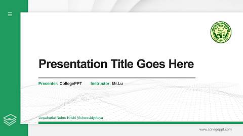Jawaharlal Nehru Krishi Vishwavidyalaya Thesis Proposal/Graduation Defense PPT Template