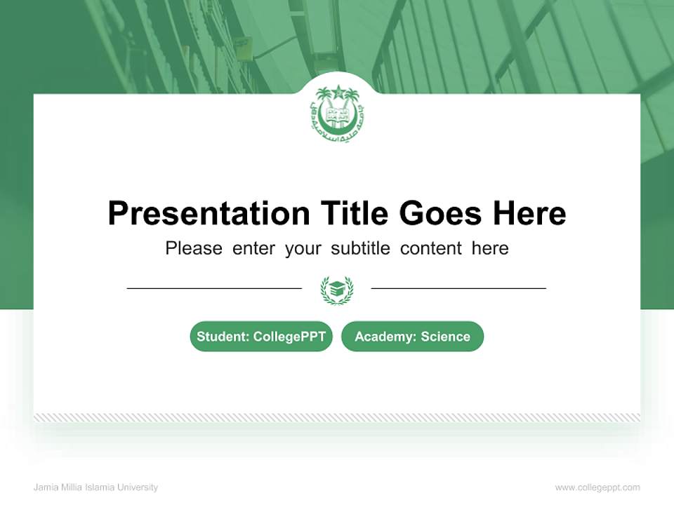 Jamia Millia Islamia University National Scholarship Defense PPT Template4:3 ratio PPT effect preview image4