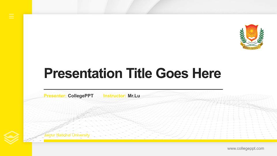 Jaipur National University Thesis Proposal/Graduation Defense PPT Template16:9 ratio PPT effect preview image