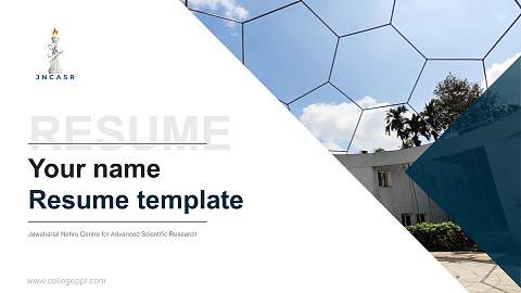 Jawaharlal Nehru Centre for Advanced Scientific Research Resume PPT Template