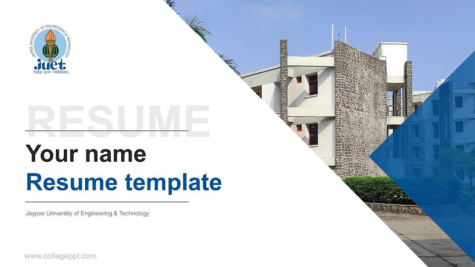 Jaypee University of Engineering & Technology Resume PPT Template16:9 ratio PPT effect preview image