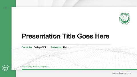 Jamia Millia Islamia University Thesis Proposal/Graduation Defense PPT Template