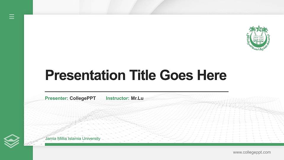 Jamia Millia Islamia University Thesis Proposal/Graduation Defense PPT Template16:9 ratio PPT effect preview image