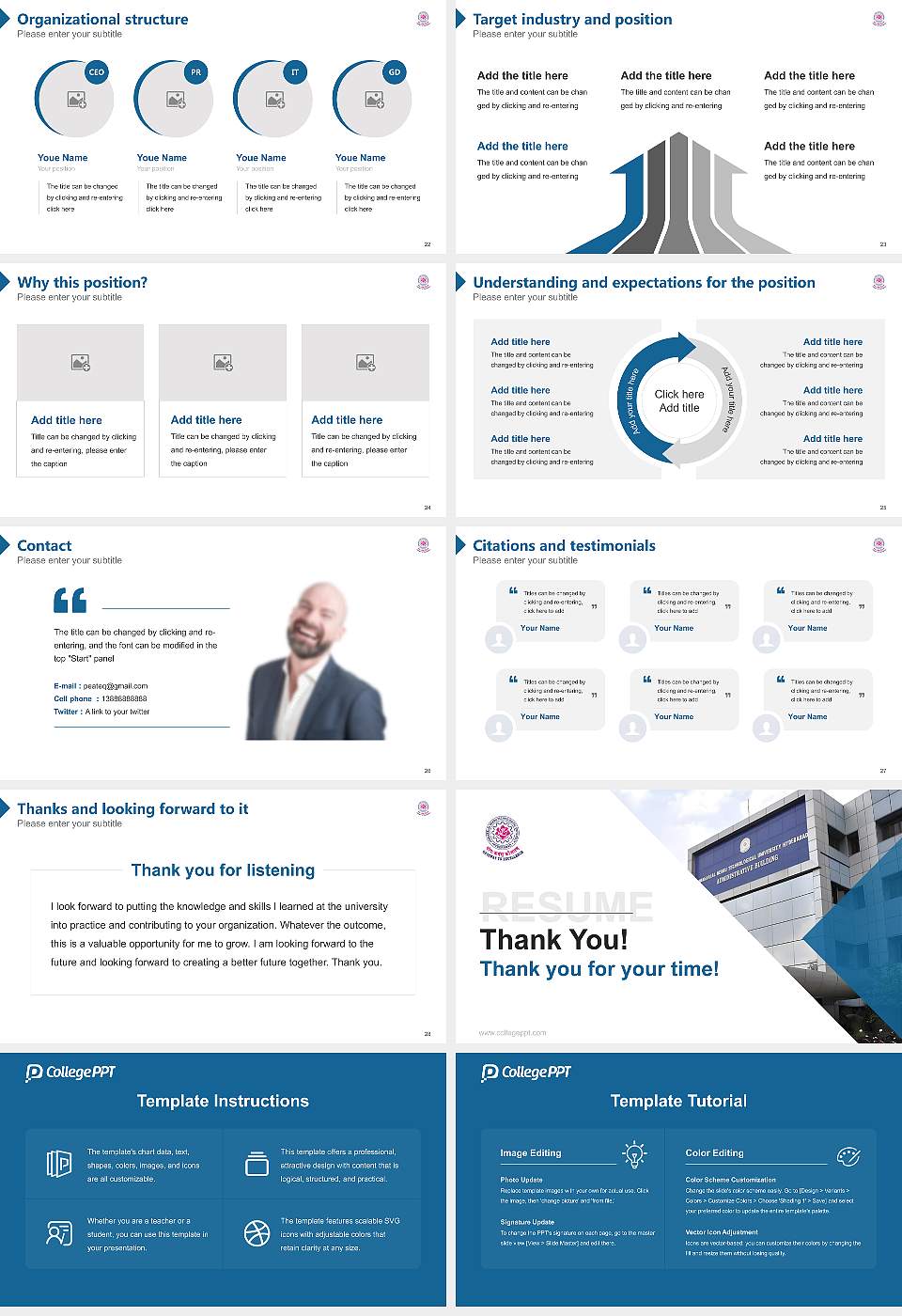 Jawaharlal Nehru Technological University, Hyderabad Resume PPT Template16:9 ratio PPT effect preview image4