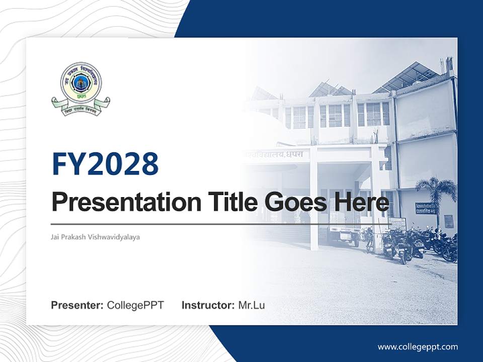 Jai Prakash Vishwavidyalaya Academic Presentation/Research Findings Report PPT Template4:3 ratio PPT effect preview image5