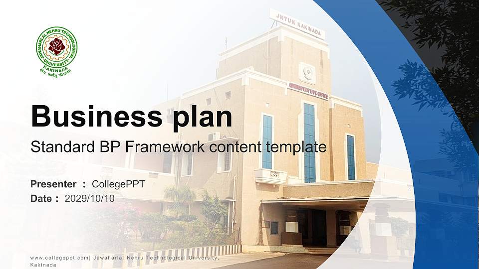 Jawaharlal Nehru Technological University, Kakinada Competition/Entrepreneurship Contest PPT Template16:9 ratio PPT effect preview image