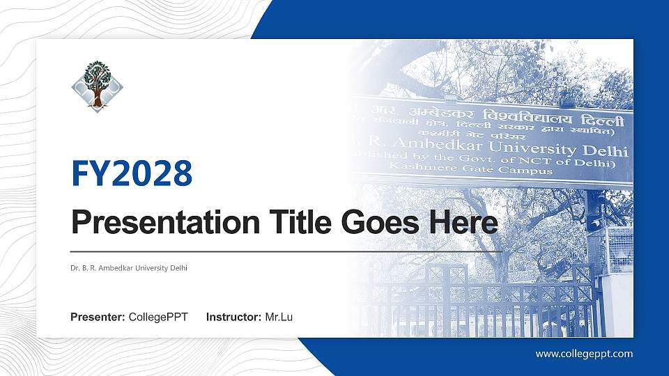 Dr. B. R. Ambedkar University Delhi Academic Presentation/Research Findings Report PPT Template16:9 ratio PPT effect preview image1