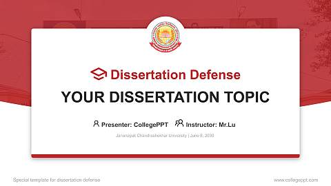 Jananayak Chandrashekhar University Graduation Thesis Defense PPT Template