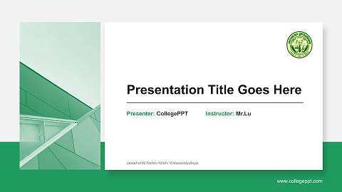Jawaharlal Nehru Krishi Vishwavidyalaya General PPT Template