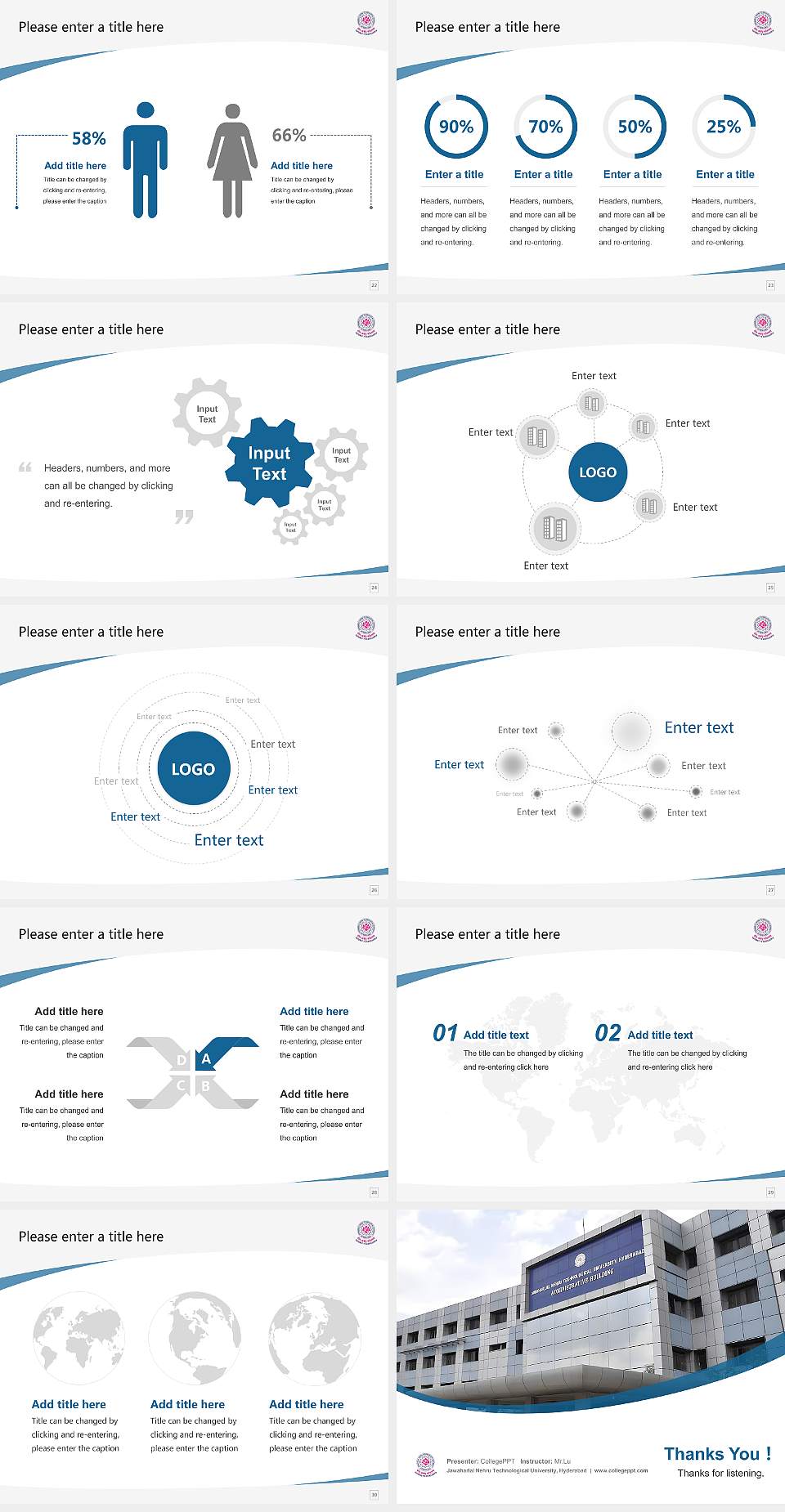 Jawaharlal Nehru Technological University, Hyderabad Course/Courseware Creation PPT Template4:3 ratio PPT effect preview image4