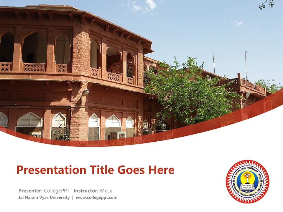 Jai Narain Vyas University Course/Courseware Creation PPT Template4:3 ratio PPT effect preview image5
